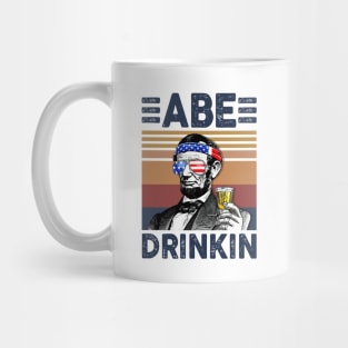 Abe Drinkin US Drinking 4th Of July Vintage Shirt Independence Day American T-Shirt Mug